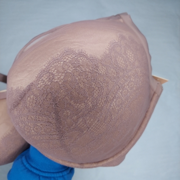 Thirdlove Bra 42G Eyelash Lace Plunge Pink-Purple Padded Underwire - Picture 4 of 5